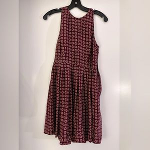 Plum silk Joie mini dress, high neck, pleated skirt